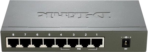 Switch D-Link DES-1008P Anschlussmöglichkeiten (Ports)