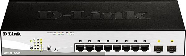 Switch D-Link DGS-1210-08P Anschlussmöglichkeiten (Ports)