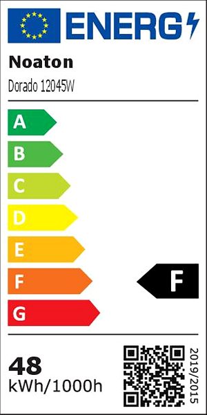 Ventilátor Noaton 12045W Dorado, bílá, stropní ventilátor se světlem Energetický štítek