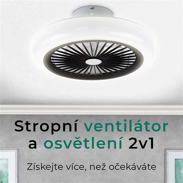 Fan Noaton 11045B Polaris, black, ceiling fan with light ...