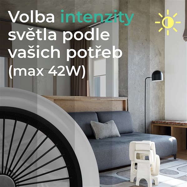 Fan Noaton 11045B Polaris, black, ceiling fan with light ...