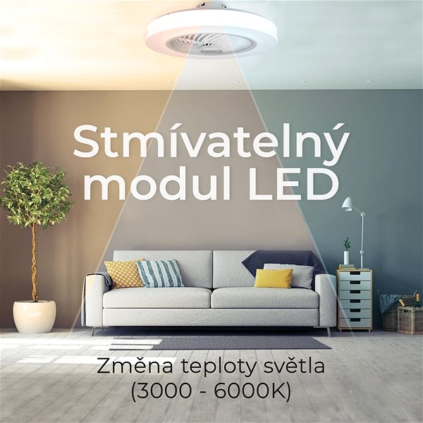 Fan Noaton 12058W Triton, white, ceiling fan with light ...