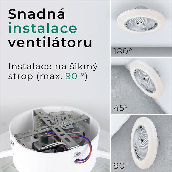 Fan Noaton 12058W Triton, white, ceiling fan with light ...