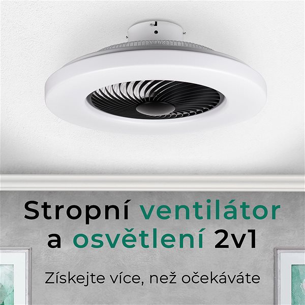 Fan Noaton 12058B Triton, black, ceiling fan with light ...