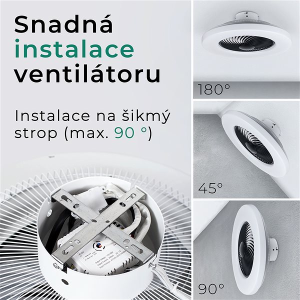 Fan Noaton 12058B Triton, black, ceiling fan with light ...