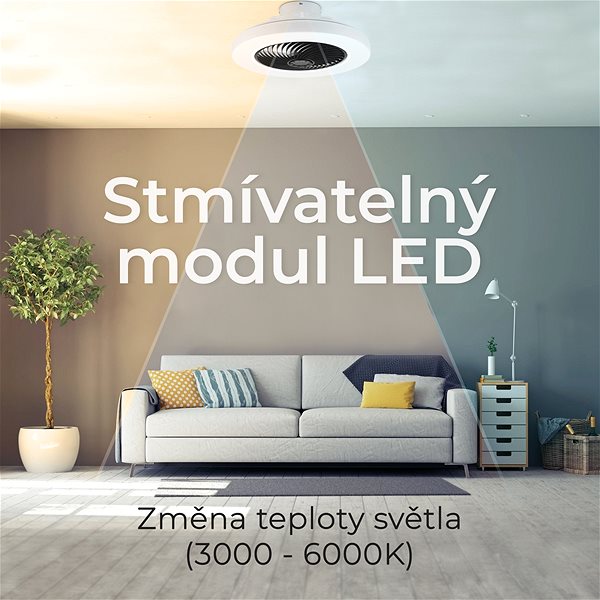 Fan Noaton 12050B Triton, black, ceiling fan with light ...