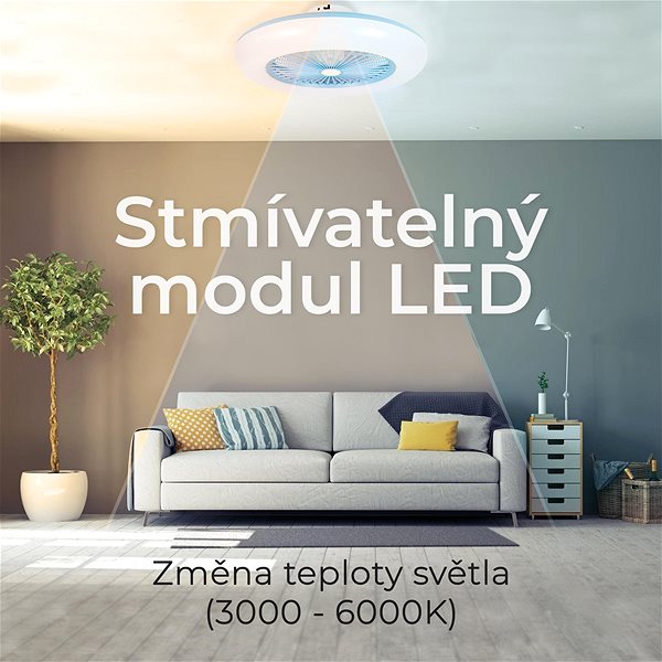 Fan Noaton 11055A Callisto, blue, ceiling fan with light ...