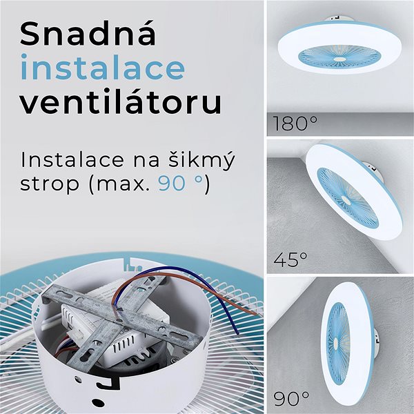 Fan Noaton 11055A Callisto, blue, ceiling fan with light ...
