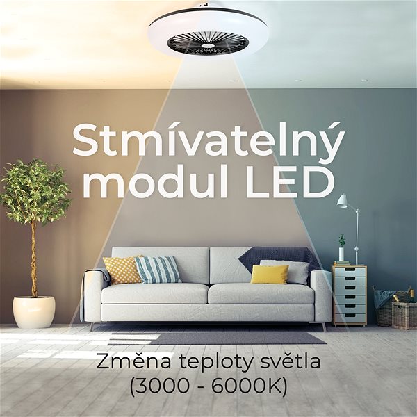 Fan Noaton 11055B Callisto, black, ceiling fan with light ...