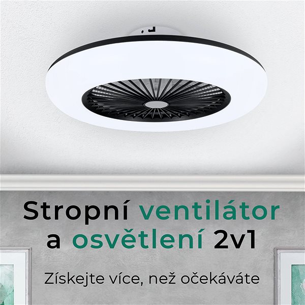 Fan Noaton 11055B Callisto, black, ceiling fan with light ...
