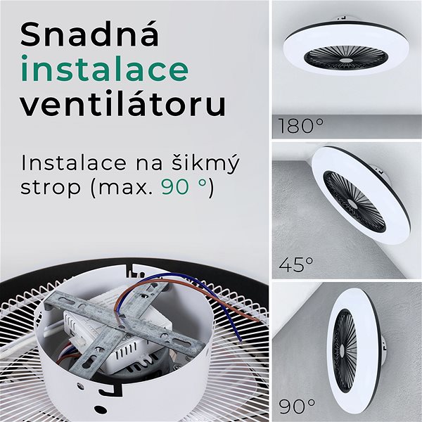 Fan Noaton 11055B Callisto, black, ceiling fan with light ...