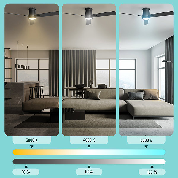 Fan NOATON 16132BBD Rhea Ceiling fan with light, black and dark brown .