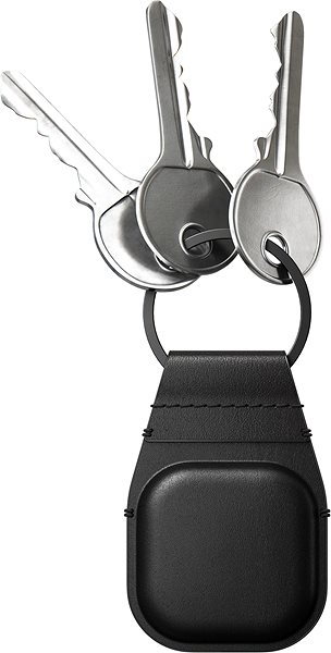 AirTag Schlüsselanhänger Nomad Leather Keychain Black AirTag Screen