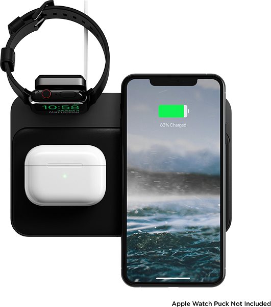 Vezeték nélküli töltő Nomad Base Station Apple Watch with Magnetic Alignment V3, black Lifestyle