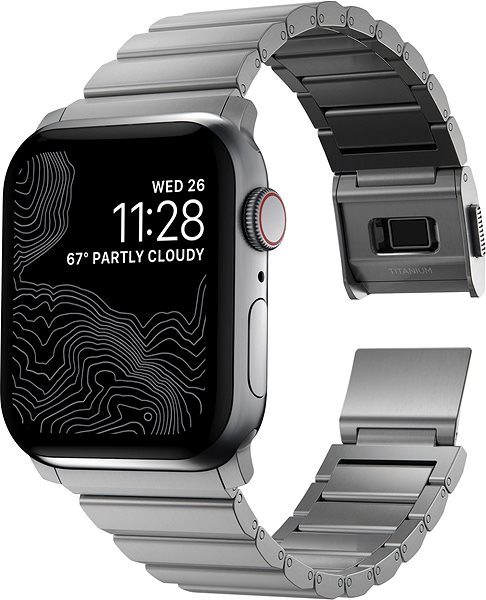 Remienok na hodinky Nomad Titanium Band Silver Apple Watch 42/44/45/Ultra 49mm ...
