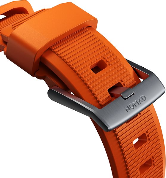 Szíj Nomad Rugged Strap Apple Watch  42/44/45/Ultra 49mm - Orange/Silver ...