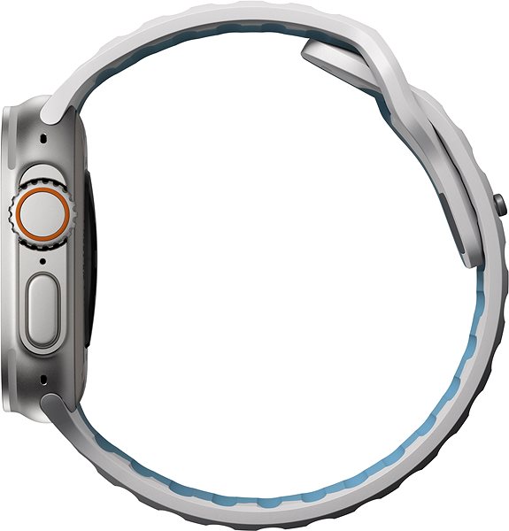 Armband Nomad Sport Strap für Apple Watch 49/45/44/42mm, lunar gray/electric blue ...