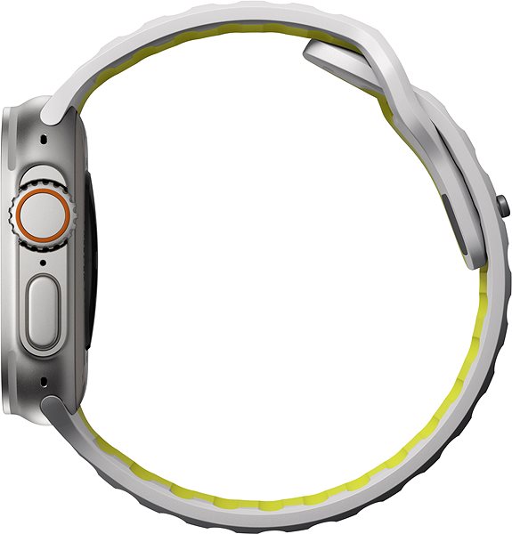 Armband Nomad Sport Strap für Apple Watch 49/45/44/42mm, lunar gray/high volta ...