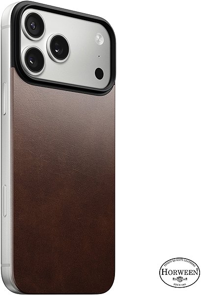 Handyhülle Nomad Magnetic Leather Back Rustic Brown (Horween) Magsafe iPhone 17 Pro Max ...