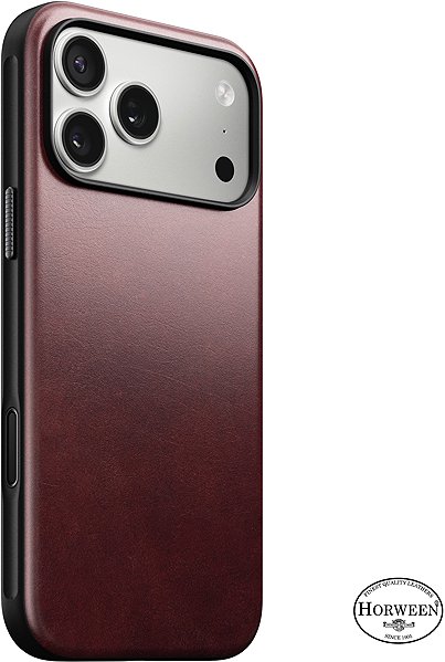 Mobiltelefon tok Nomad Modern Leather Case Burgundy (Horween) iPhone 17 Pro Max ...