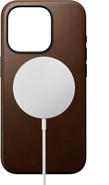 Mobilný telefón Nomad Modern Leather Case Brown iPhone 15 Pro .