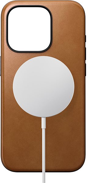 Telefon tok Nomad Modern Leather English Tan iPhone 15 Pro tok ...