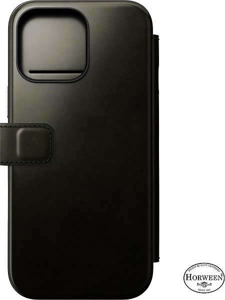 Pouzdro na mobil Nomad Leather Folio Green Chrome iPhone 16 Pro Max ...