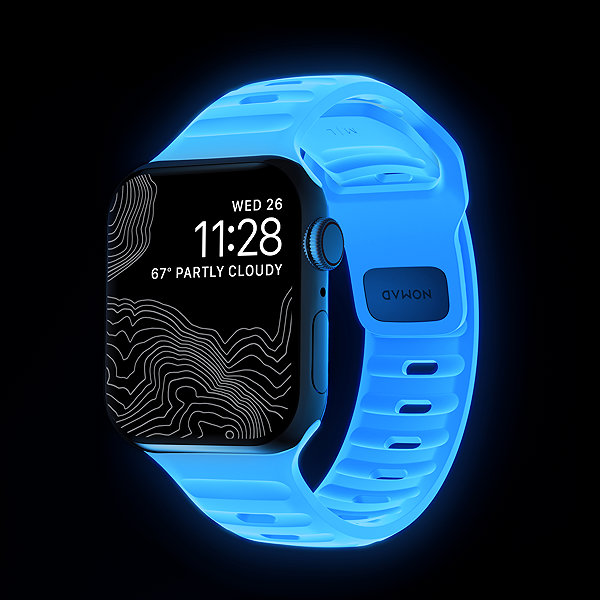 Armband Nomad Sport Strap Ice Blue Glow - Apple Watch 42mm/41mm/40mm/38mm ...