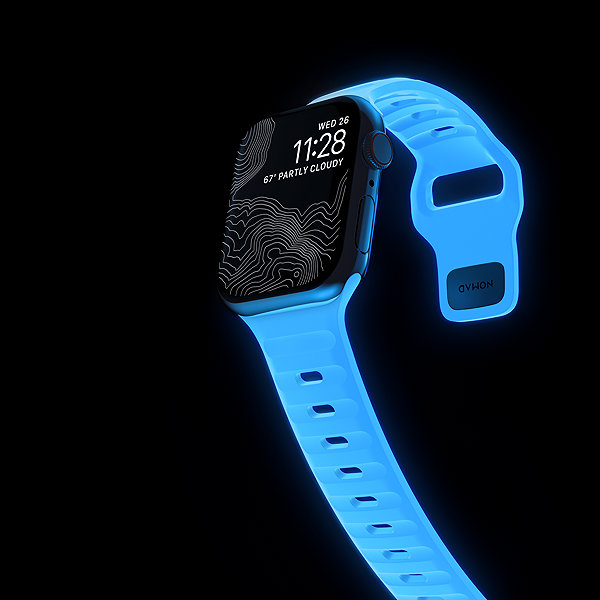 Armband Nomad Sport Strap Ice Blue Glow - Apple Watch 42mm/41mm/40mm/38mm ...