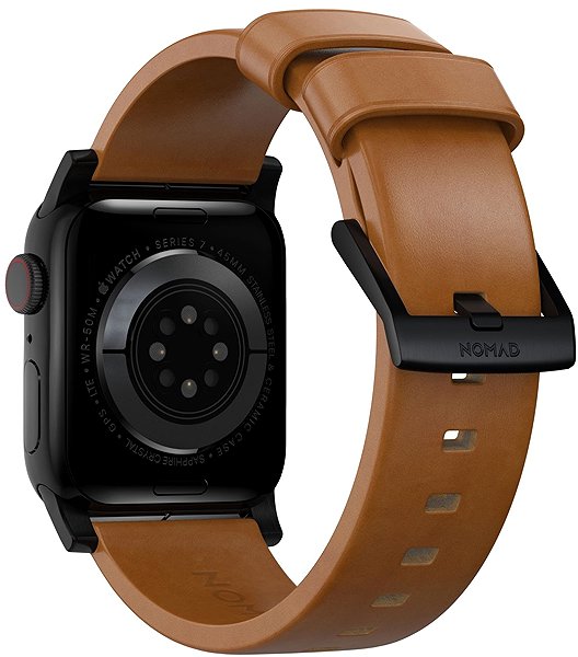 Armband Nomad Modern Band English Tan Leather Black Hardware AW 46mm/49mm ...
