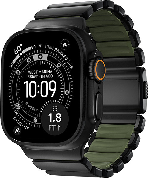 Armband Nomad Stratos Band AW 45 mm / 46 mm / 49 mm Black Titanium Forest Green ...