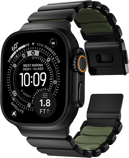Armband Nomad Stratos Band AW 45 mm / 46 mm / 49 mm Black Titanium Forest Green ...