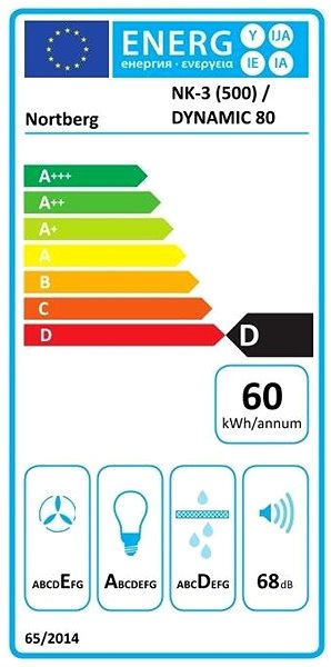Extractor Hood Nortberg Dynamic Inox chimney hood - 80 cm Energy label