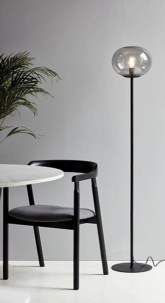 NORDLUX Alton floor lamp, diameter 275 × 1500mm, E27, black, Smoked.