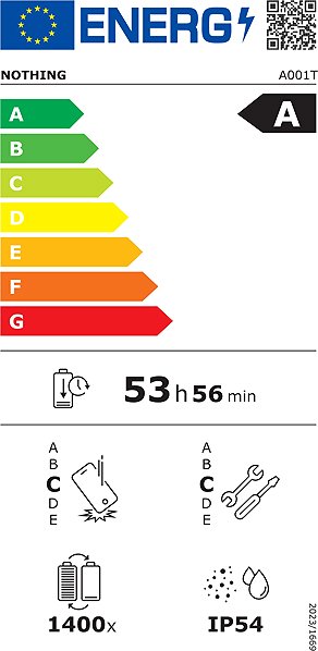 Mobile Phone Nothing Phone 3a Lite Energy label