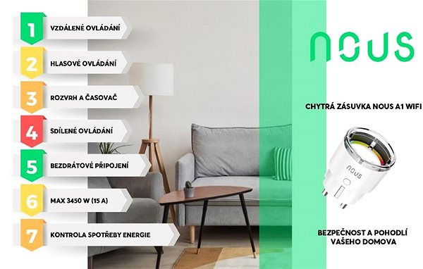 Chytrá zásuvka NOUS A1 WiFi Tuya (4ks) ...