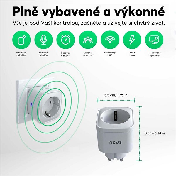 Chytrá zásuvka NOUS A7 WiFi Tuya ...
