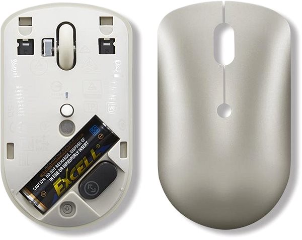 Egér Lenovo 540 USB-C Wireless Compact Mouse (Sand) Alulnézet