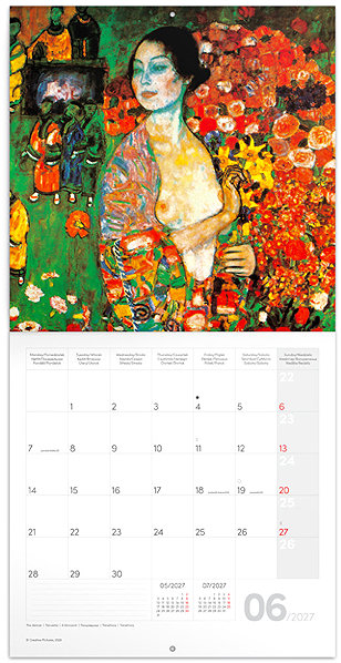 Nástenný kalendár NOTIQUE poznámkový Gustav Klimt 2027, 30 × 30 cm ...