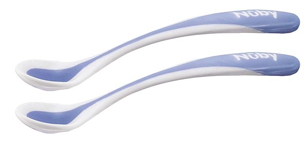 Baby spoon NUBY Feeding spoon thermo 2 pcs, 3 m+, blue .