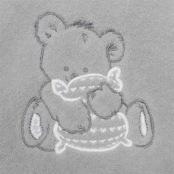 Detská osuška Detská froté osuška s výšivkou a kapucňou 100 × 100 sivá medveď ...