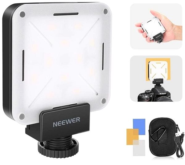 Svetlo na fotenie Neewer mini fotosvetlo, 12 ultra-jasných LED, 5 W ...