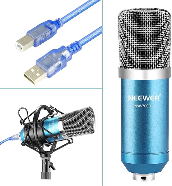 Mikrofón Neewer NW-7000 USB profesionálna zostava 6 v 1 Bočný pohľad