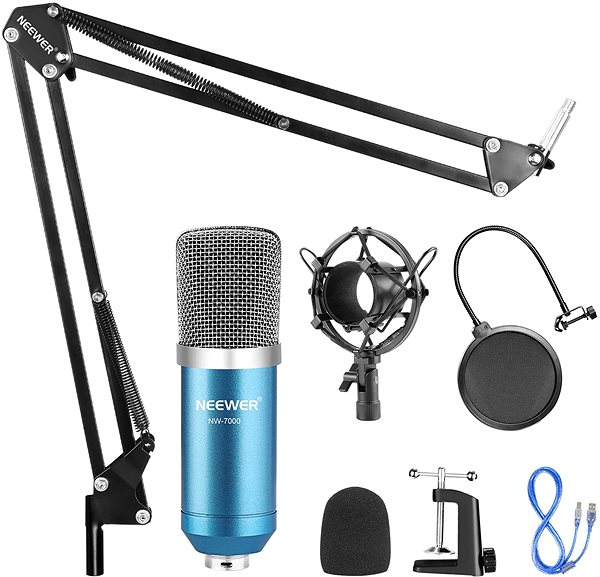 Microphone Neewer NW-7000 USB Professional 6-in-1 Kit Package content