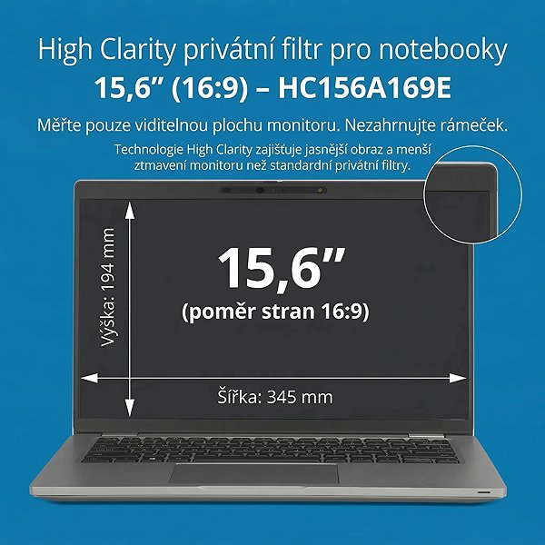 Sichtschutzfolie Kensington High Clarity Privatfilter für Laptop 15.6'' 16:9 ...