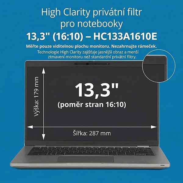 Sichtschutzfolie Kensington High Clarity Privatfilter für Laptop 13.3'' 16:10 ...