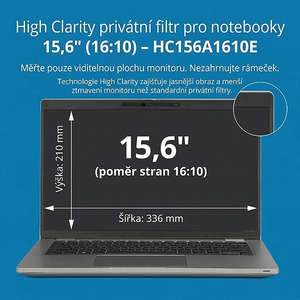 Sichtschutzfolie Kensington High Clarity Privatfilter für Laptop 15.6'' 16:10 ...
