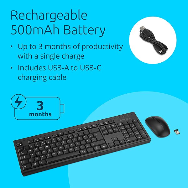 Keyboard and Mouse Set Kensington KM270 EQ Rechargeable Wireless Set - CZ/SK ...