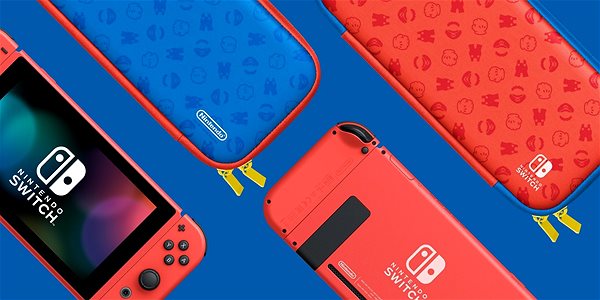 nintendo switch console mario red and blue edition