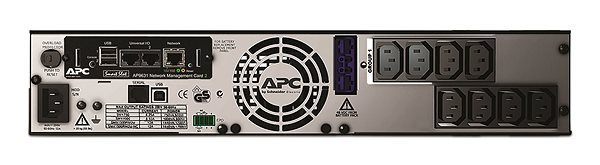 Uninterruptible Power Supply APC Smart-UPS 750 VA Rack/Tower, LCD, 230V with network card Back page